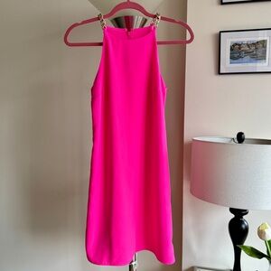 Hot Pink Lilly Pulitzer Pink Sheath Mini Dress Halter Neck